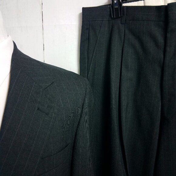 Botany 500 Couture 41R Charcoal Striped 2pc Suit - Picture 2 of 15